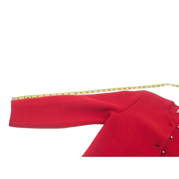 Field Manor Vintage Hong Kong Red 100% Wool Blazer Jacket Gold Buttons Size Med - Picture 6 of 8